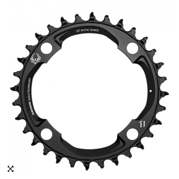 Sram Eagle 34t Aluminum X-Sync 12s Rear Sprocket 104mm Black