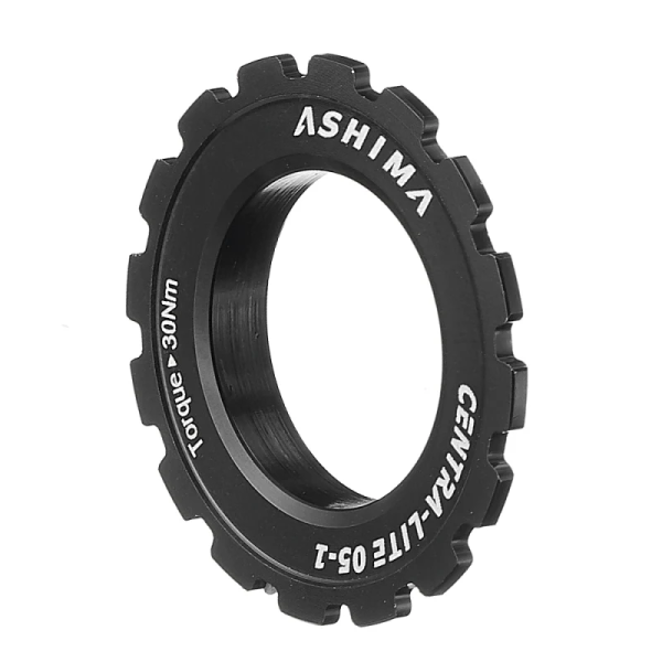 ASHIMA Center Lock Lightened Threaded Ring in Black Aluminum