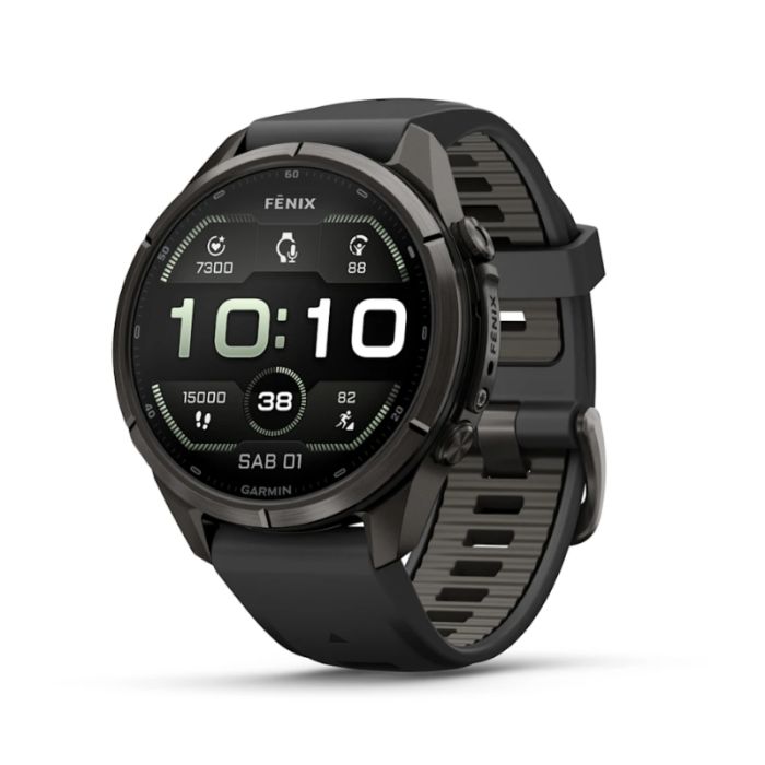 Garmin Fenix 9 Pro Amoled 43mm InReach Carbon Grigio cinturino Nero/Grigio