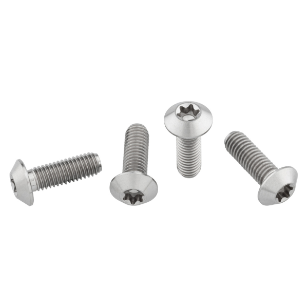 Wolf Tooth Set Viti Titanio Portaborraccia 4pz M5 X 0.8mmX15mm Testa Profilo Basso