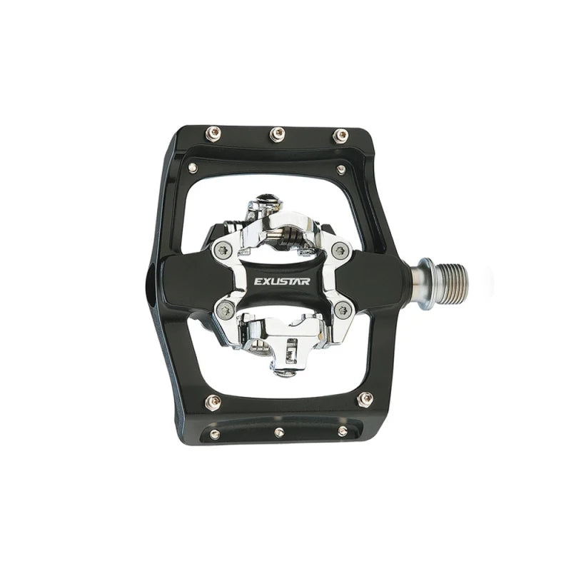 Exustar Pedali E-PM820 MTB in Alluminio Nero - Doppia Funzione 109x105mm