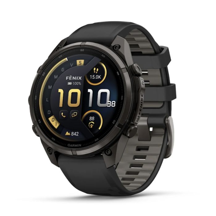 Garmin Fenix 9 Pro Amoled 47mm InReach Carbon Grigio cinturino Nero/Grigio