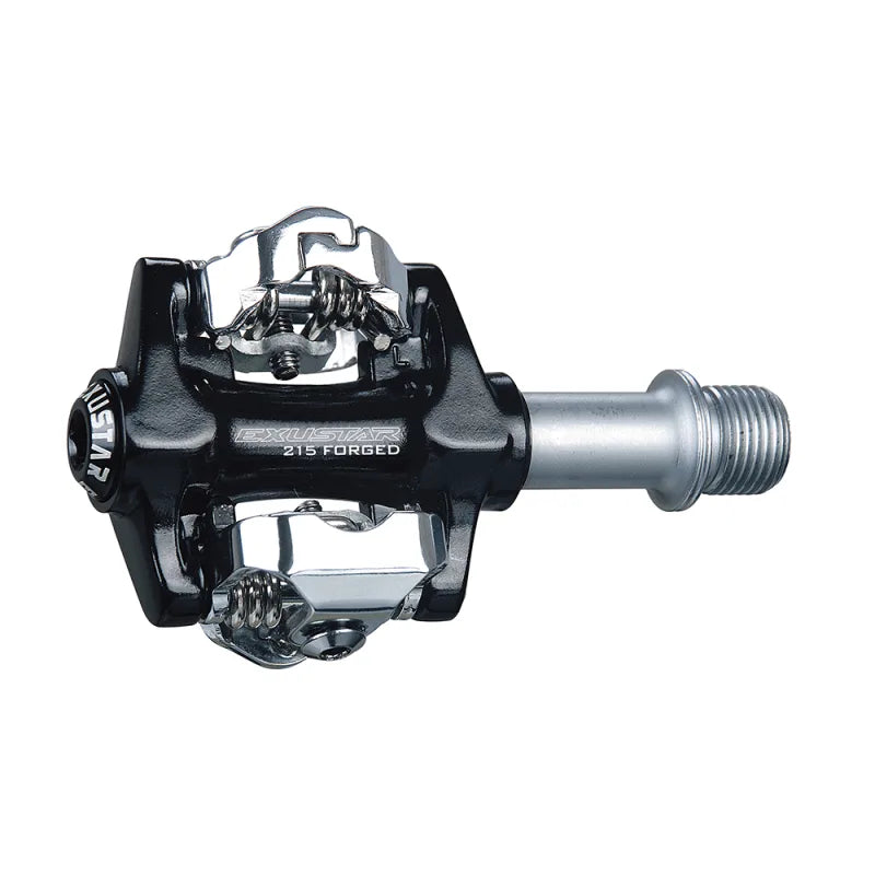 Exustar Pedali E-PM215 MTB in Alluminio Nero - Perno in CR-Mo 81x55mm