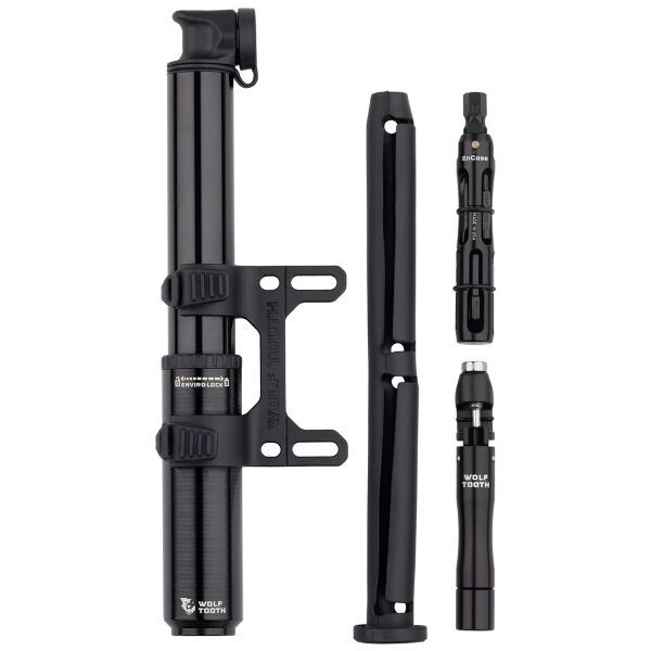 Wolf Tooth Pompa Encase 85CC Attrezzo ripara Tubeless, Multitool e Smagliacatena Nero