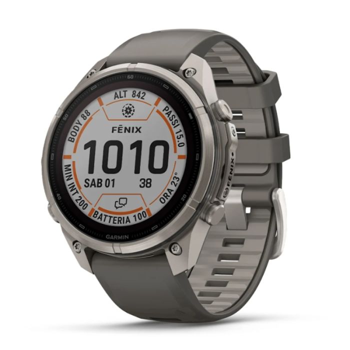 Garmin Fenix 9 Pro Solar 47mm InReach Titanium cinturino Grigio
