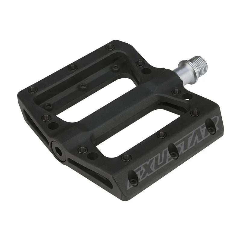 Exustar Pedali E-PB71 MTB in Termoplastica Nero - Attacco FLAT 110x105mm