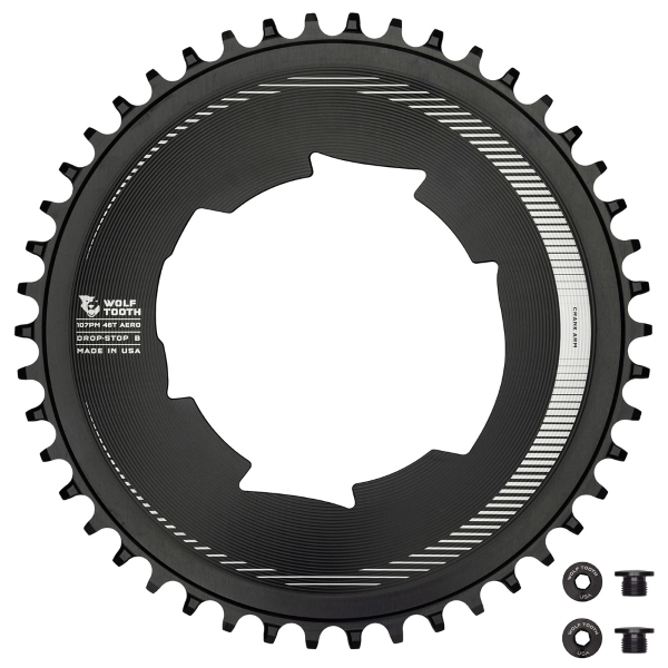 Wolf Tooth Corona Aero Sram BCD 107 1X 12V - 46 denti Nero Drop-Stop B