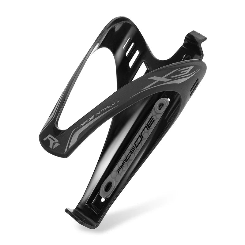 Raceone Portaborraccia X3 in Policarbonato Nero/Argento Finitura Opaca