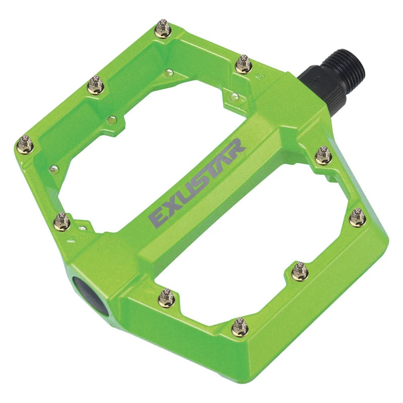 Exustar Pedali E-PB531 BMX/FREESTYLE in Alluminio Verde - FLAT 105x108mm