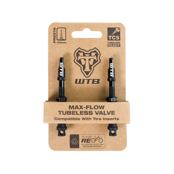 WTB Coppia Valvole Tubeless TCS all Max Flow compatibile inserti copertoni 46mm Nero