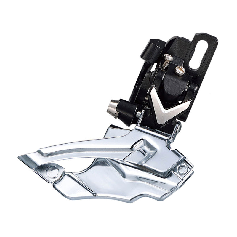 Microshift Deragliatore MTB 2x10V in Alluminio con Attacco Diretto Nero/Argento