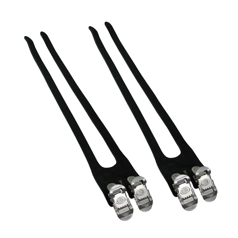 Exustar Cinturini Doppi EMM152 in Pelle Tipo Pista Nero (Coppia)