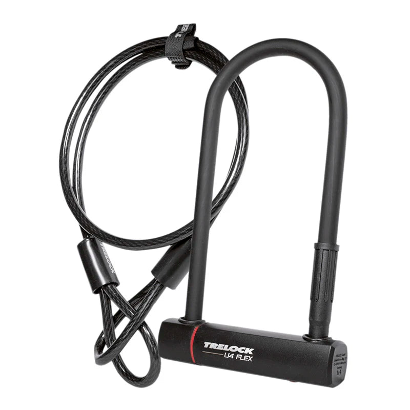 Trelock Lucchetto ad Arco U4 in Acciaio 102x230 14mm + Cavo