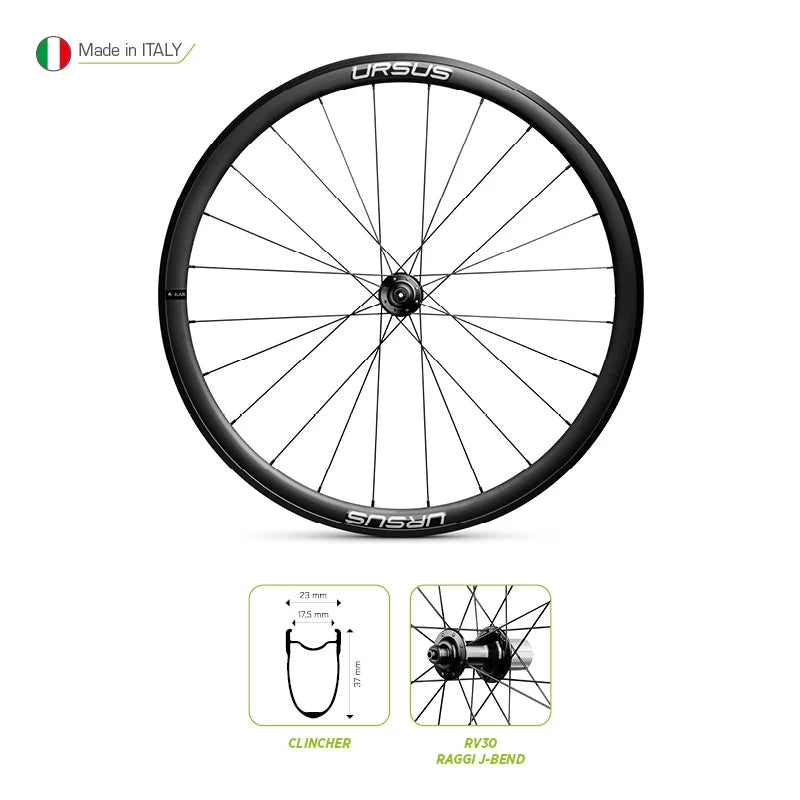 Ursus Ruota Posteriore28"x37mm BLAZE37 1070gr 24F Allum V-Brake QR CAMPY