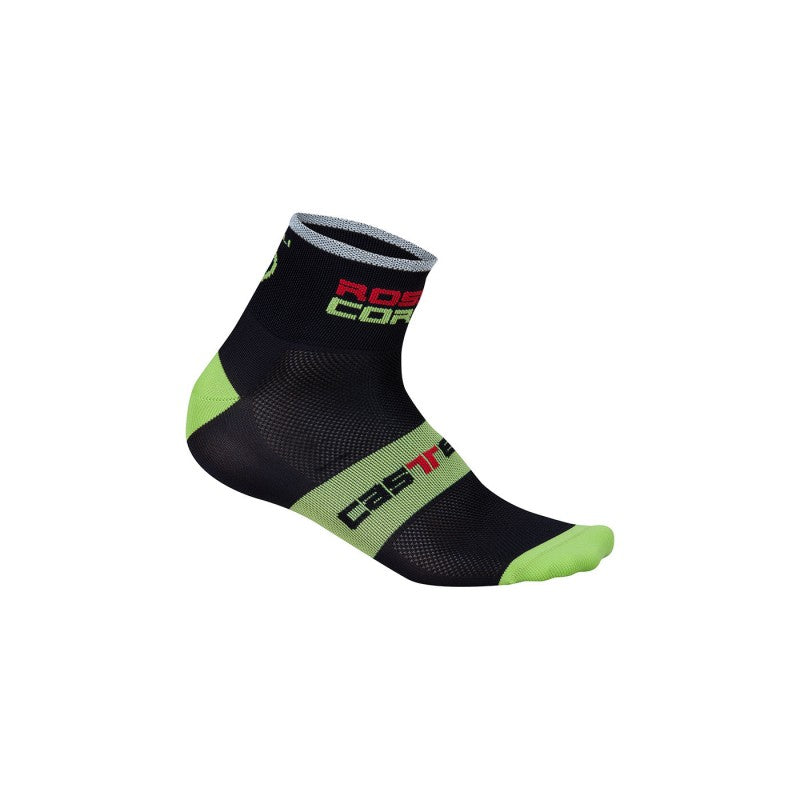 Castelli Calzini Estivi  Rosso Corsa 6 Sock Nero/Lime