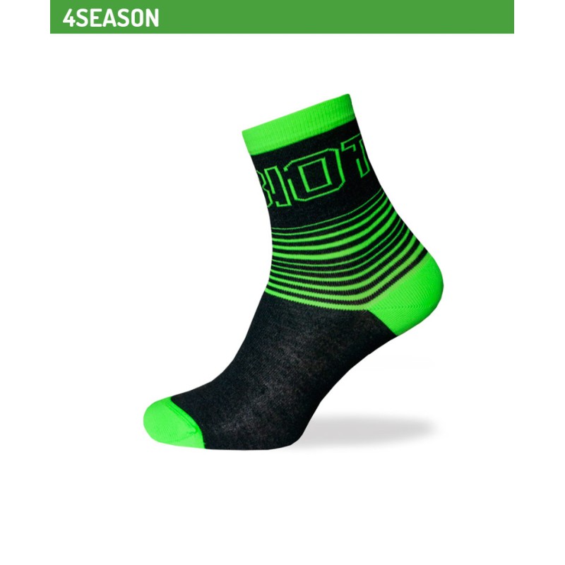 Biotex Calze Multicolor Righe Nero/Verde Fluo