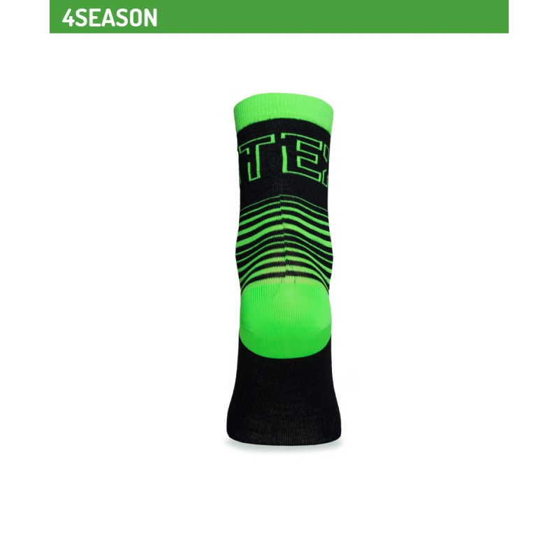 Biotex Calze Multicolor Righe Nero/Verde Fluo