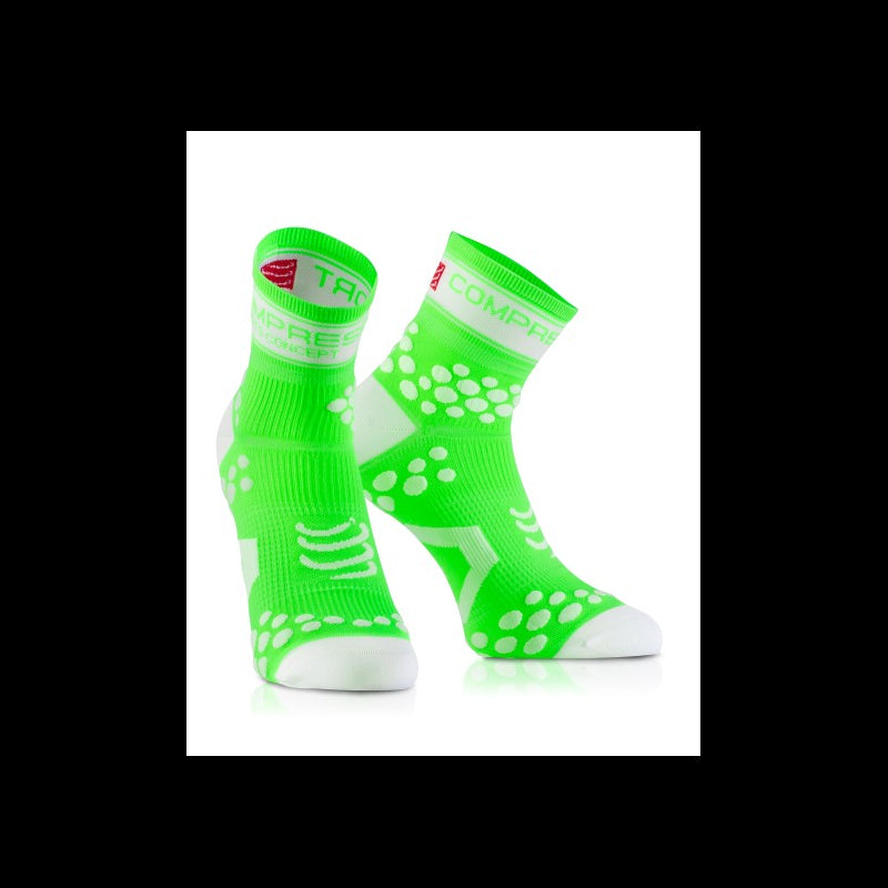 Compressport Calze Estive Pro Racing V2 Green Fluo