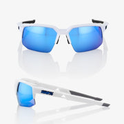 100% Occhiali Speedcoupe Matte White HiPER Blue Mirror Lens