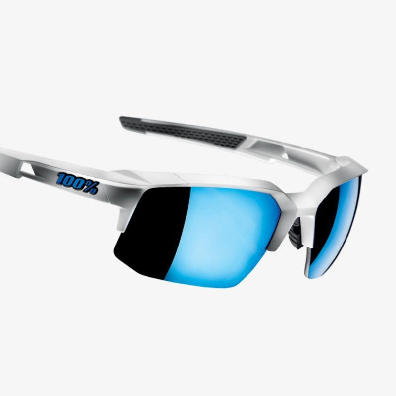 100% Occhiali Speedcoupe Matte White HiPER Blue Mirror Lens