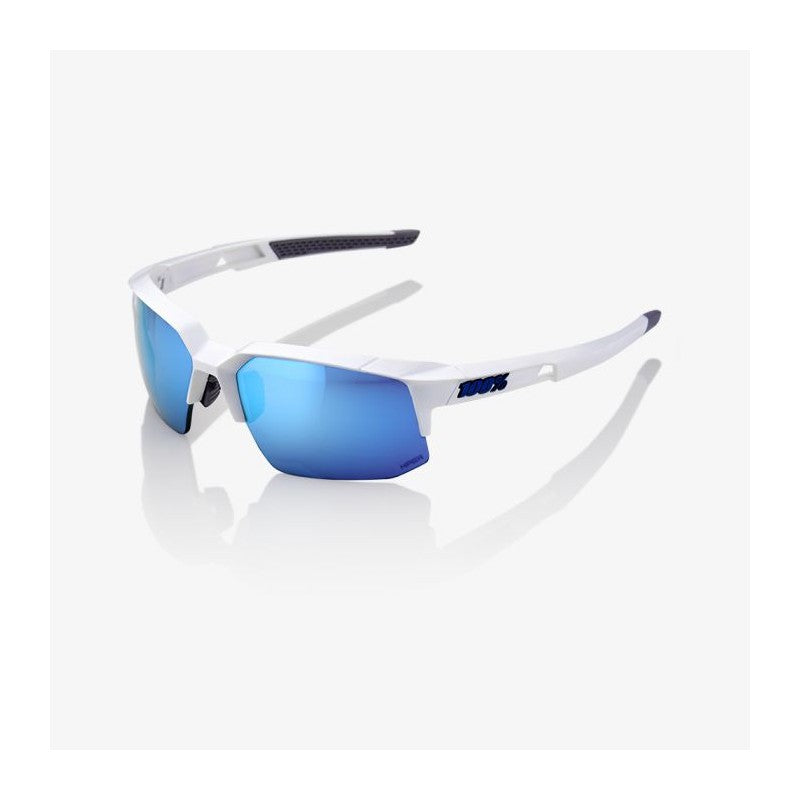 100% Occhiali Speedcoupe Matte White HiPER Blue Mirror Lens