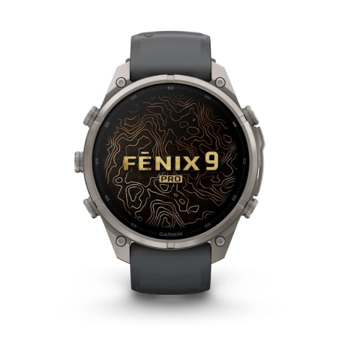 Garmin Fenix 9 Pro Amoled 47mm InReach Titanium Cinturino Grafite/Nero