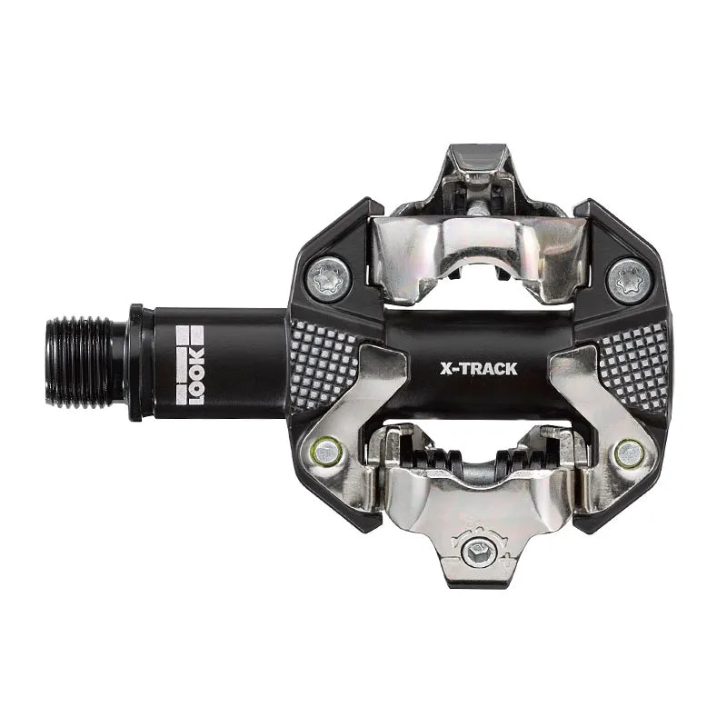 Look Pedali X-TRACK in Alluminio Grigio con Tacchette SPD