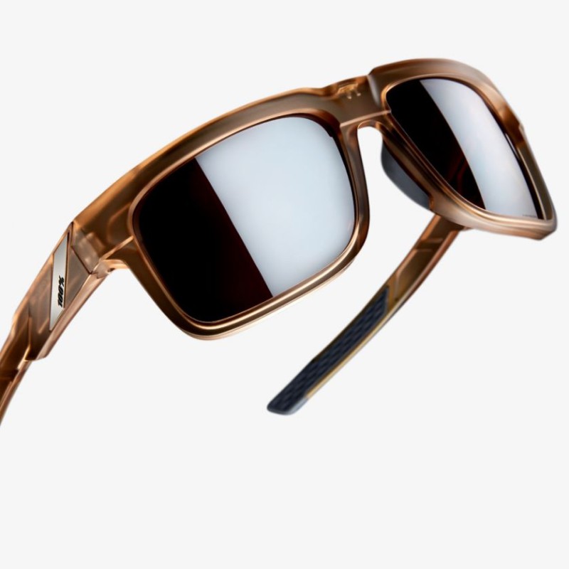 100% Occhiali Types-S Matte Crystal Sepia HiPER Silver Mirror Lens