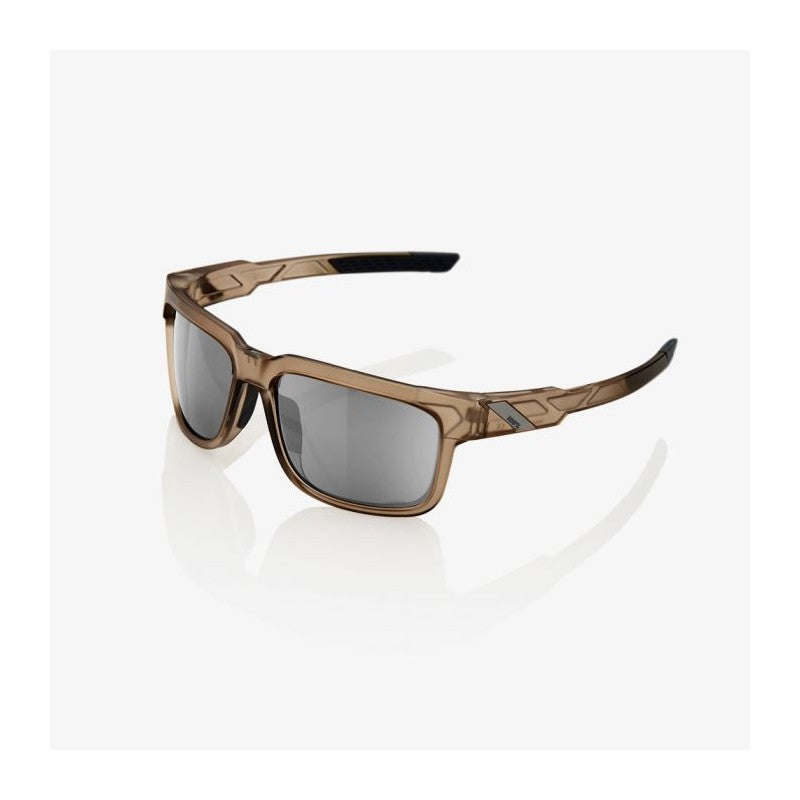 100% Occhiali Types-S Matte Crystal Sepia HiPER Silver Mirror Lens