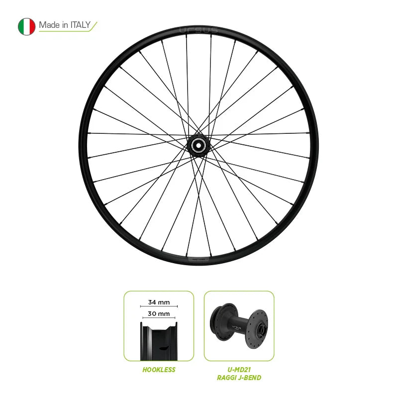 Ursus Ruota Anteriore 29"x25mm PURA M25 TLR 1050gr 28Fori Alluminio 6Fori