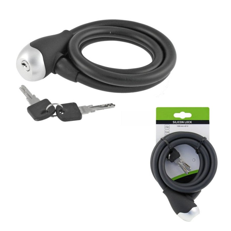 Bta Lucchetto Spirale 12X1200mm Silicone Nero