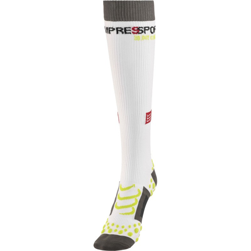 Compressport Calze Full Sock 3D Dot Compression White