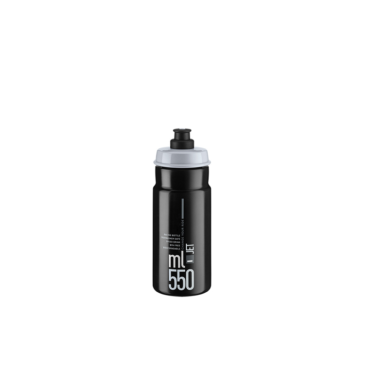 Elite Borraccia Jet Black - Grey Logo 550ml