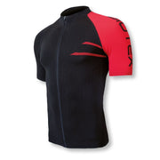 Biotex Maglia Manica Corta Ultra Con Zip Nero/Rosso