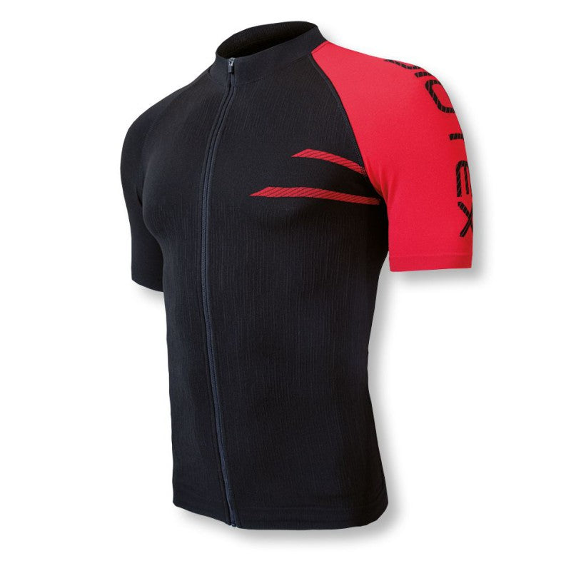 Biotex Maglia Manica Corta Ultra Con Zip Nero/Rosso