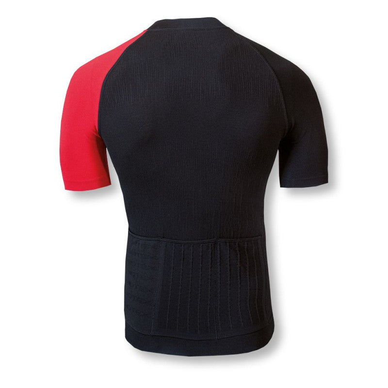 Biotex Maglia Manica Corta Ultra Con Zip Nero/Rosso