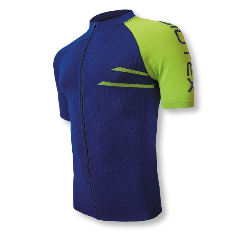 Biotex Maglia Manica Corta Ultra Con Zip Blu/Lime