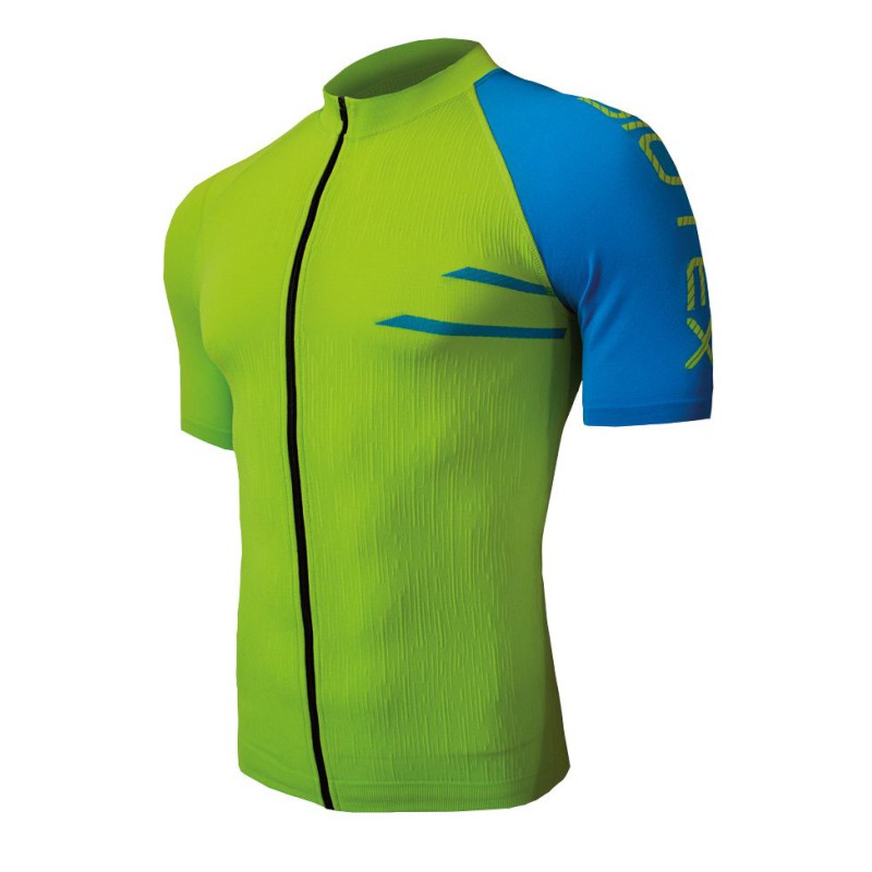 Biotex Maglia Manica Corta Ultra Con Zip Lime/Azzurro