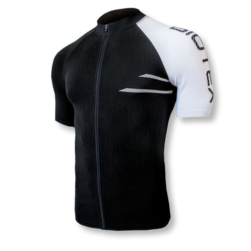 Biotex Maglia Manica Corta Ultra Con Zip Nero/Bianco