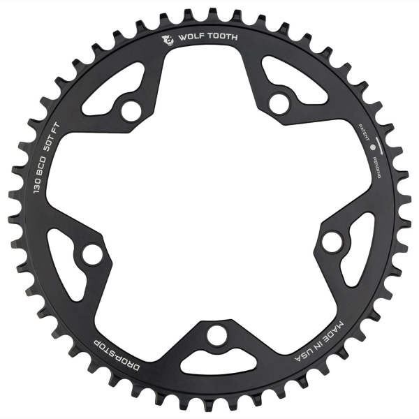 Wolf Tooth Corona Sram BCD 130 5 fori 1X 12V Nero Drop-Stop B