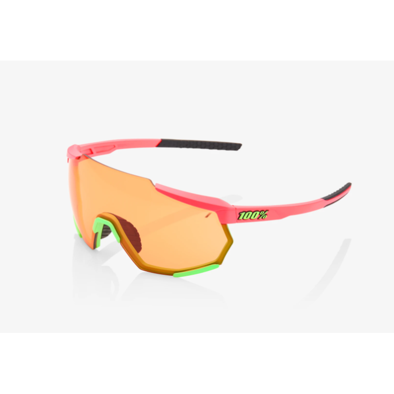 100% Occhiali Racetrap Matte Washed Out Neon Pink Persimmon Lens