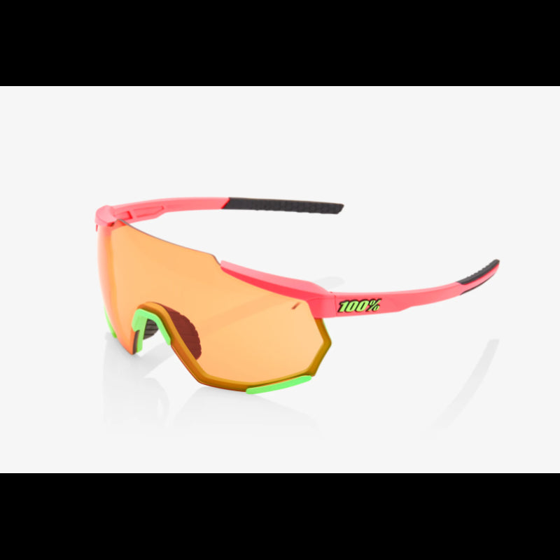 100% Occhiali Racetrap Matte Washed Out Neon Pink Persimmon Lens