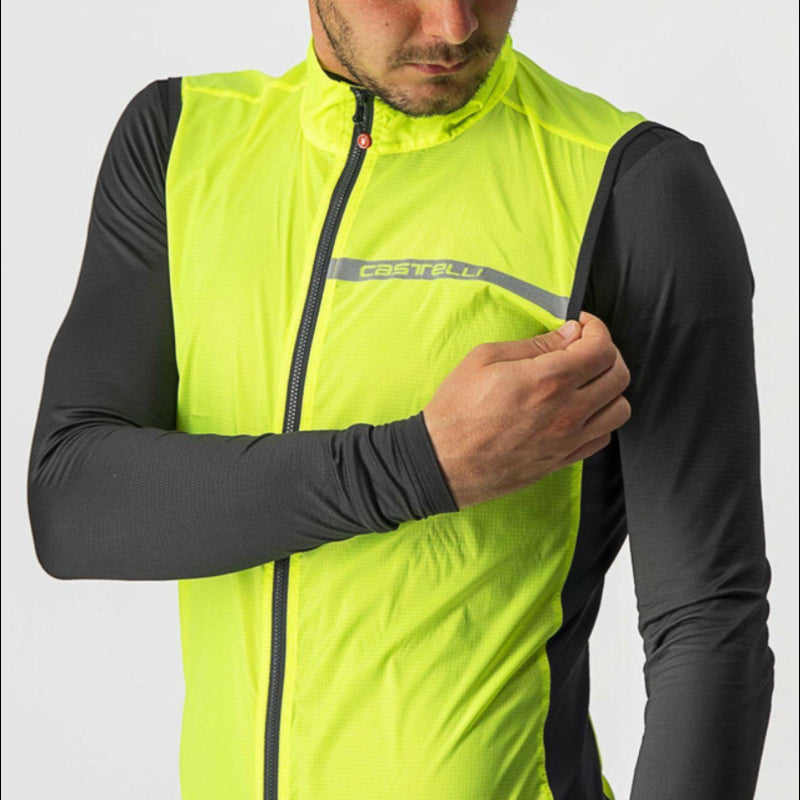 Castelli Gilet Antivento Squadra Stretch Yellow Fluo/Dark Gray