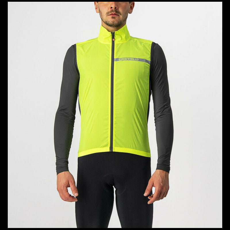 Castelli Gilet Antivento Squadra Stretch Yellow Fluo/Dark Gray