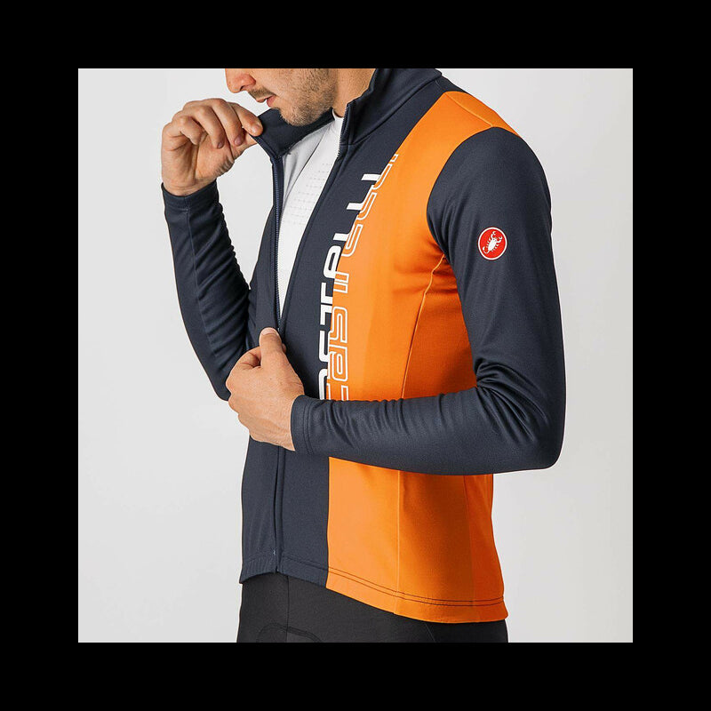 Castelli Maglia Traguardo Saville Blue/Brilliant Orange