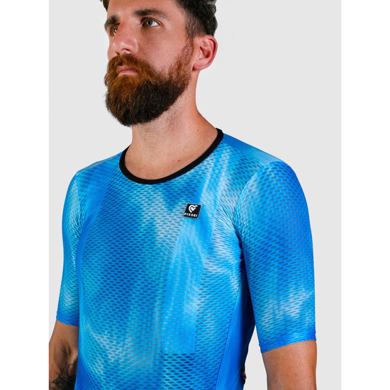 Pissei Maglia Manica Corta Vortice Celeste