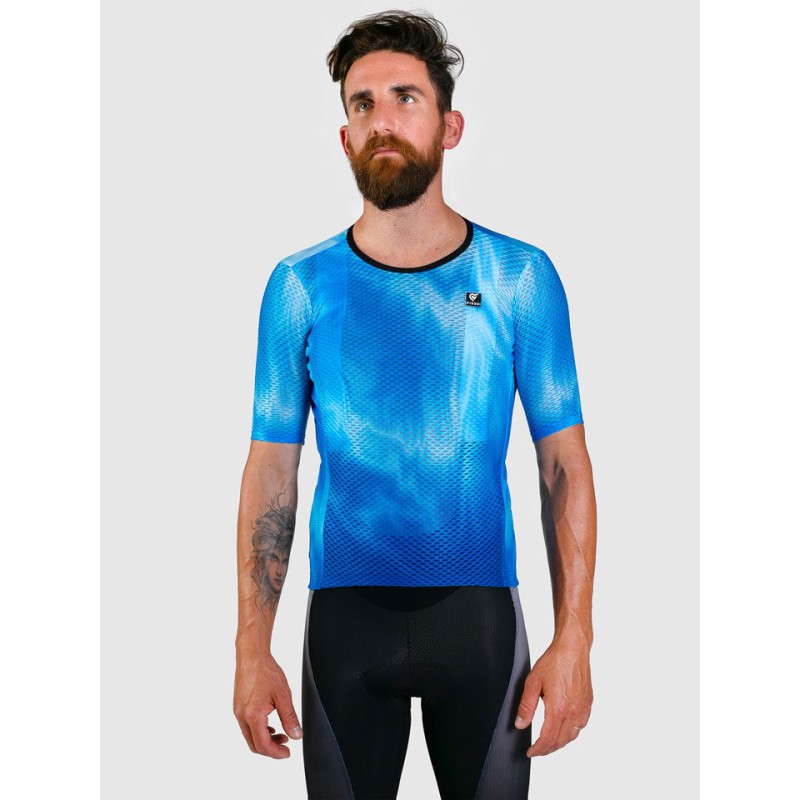 Pissei Maglia Manica Corta Vortice Celeste