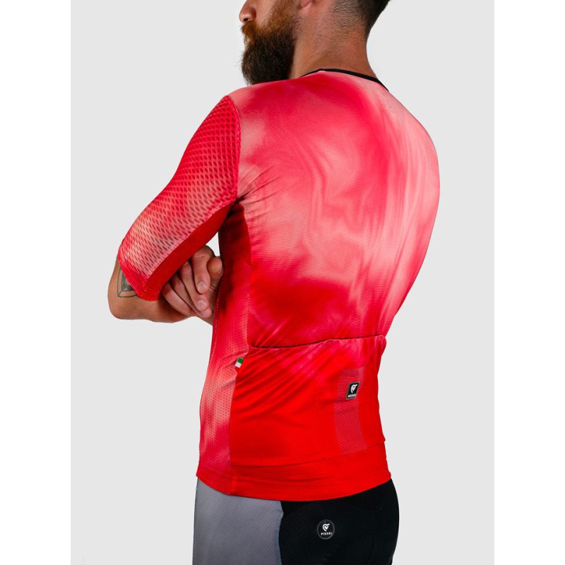 Pissei Maglia Manica Corta Vortice Rosso