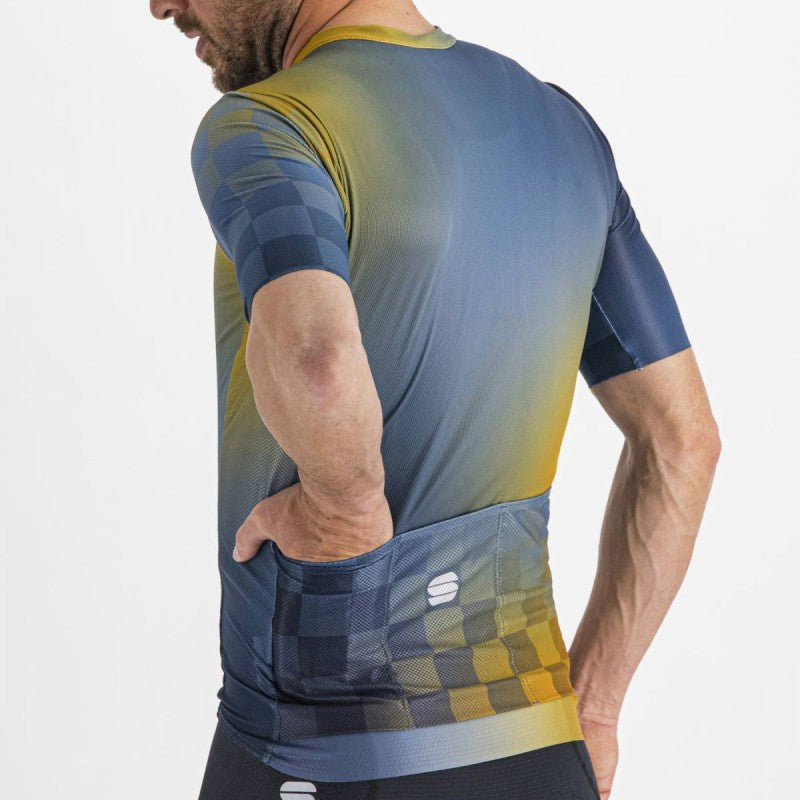Sportful Maglia Rocket Galaxy Blue Sea Golden
