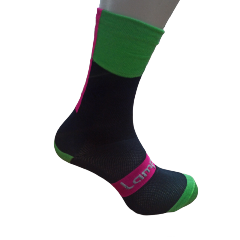 KIT 3 Paia Lampre Calze Team Nero/Verde 18cm